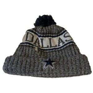 Dallas‎ Cowboys Knit Beanie Hat Cuffed Ski Cap Pom NFL Authentic New Era